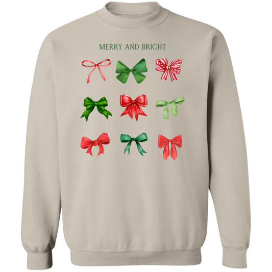 Merry and Bright - Crewneck Pullover Sweatshirt